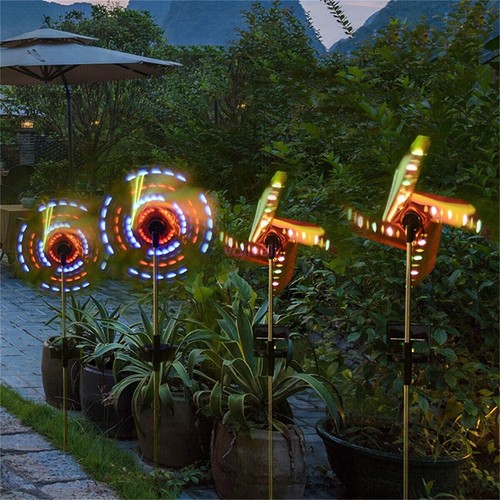 Solar Windmill Wind Light Spinner LED Colorful Lawn Yard Garden Deco Xmas Lamp - Picture 2 of 24