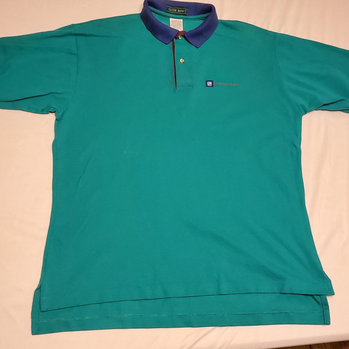 Vintage GM Interactive Shirt 90s Green Mens Large Collared