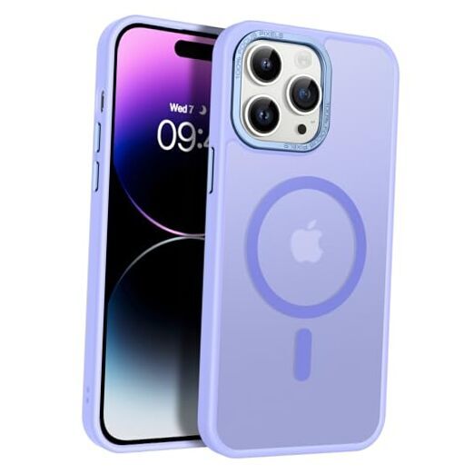Lavender Purple Magnetic iPhone 14 Pro Case with Magsafe Support