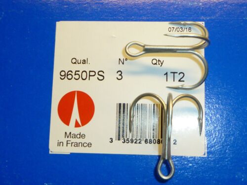 (25) VMC REGULÄRSCHAFT 1X DREIFACHE HAKEN (GRÖSSE 3) PERMASTEEL (9650PS) GROSSHEIT 9650 - Bild 3 von 6