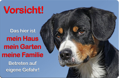 APPENZELLER Sennenhund - A4 Alu Metall Warnschild Hundeschild SCHILD - AZS 06 T1