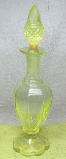 early vintage Vaseline glass perfume bottle