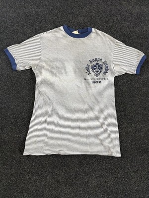 Vintage Monogram Shirt Mens M White Striped Ringer Collegiate Crest 1972 T Shirt