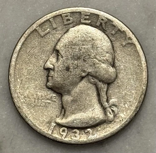 1932-P Washington Quarter - G - Good - 90% Silver