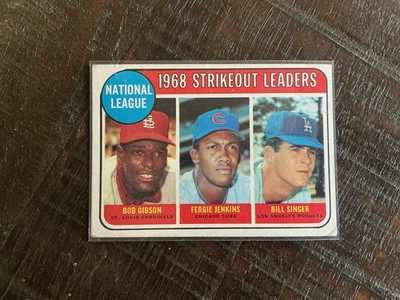 1969 Topps - League Leaders Bob Gibson, Fergie Jenkins, Bill Singer #12