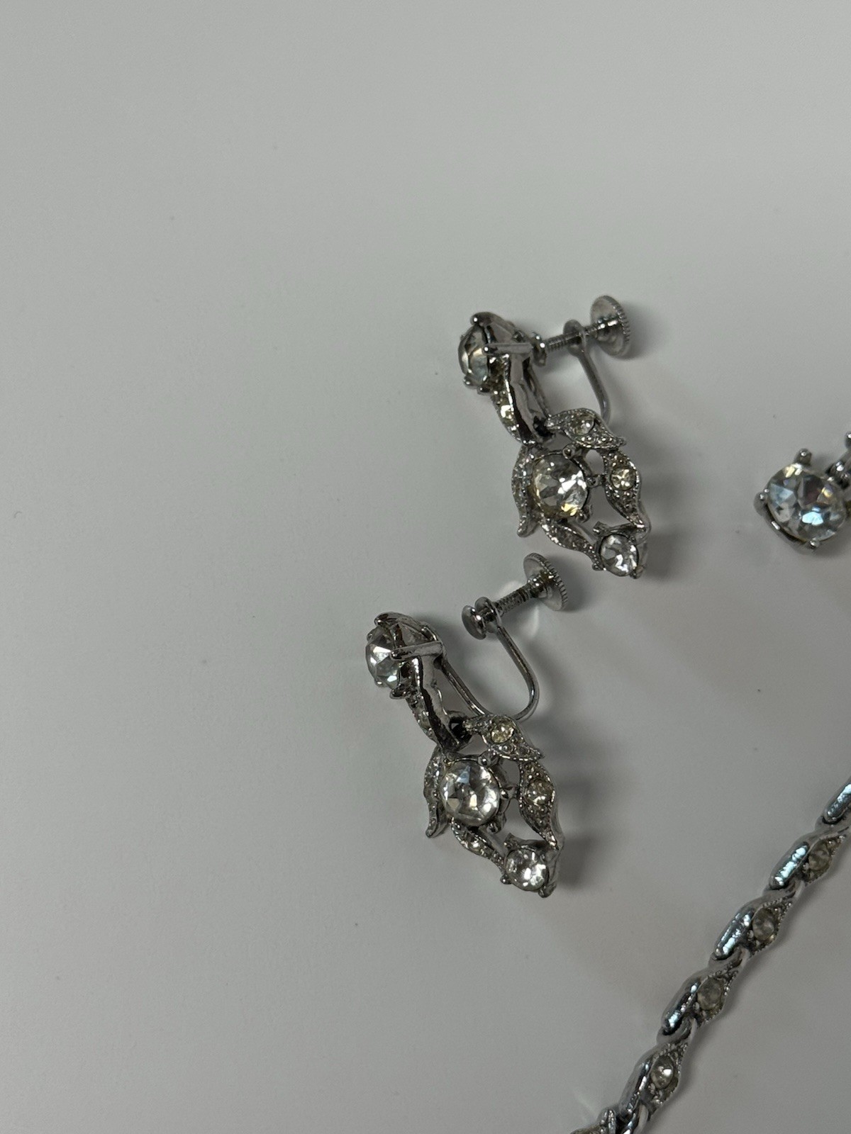 Vintage Bogoff Rhinestone Necklace And Earrings S… - image 4