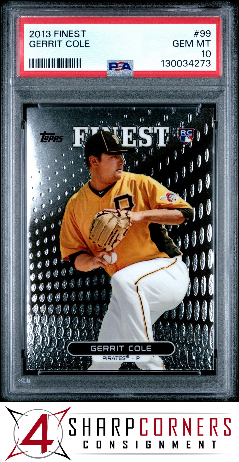 2013 FINEST #99 GERRIT COLE RC PIRATES PSA 10