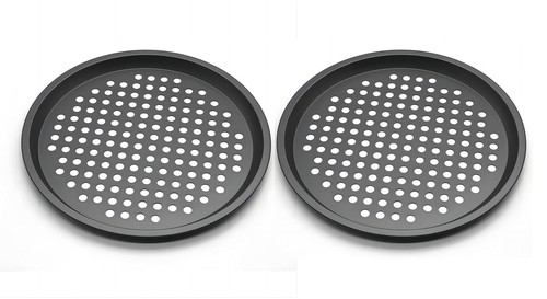 Round Pizza Pans Set, Baking Steel Pizza Pan for Oven, Nonstick Pizza Oven Tr...