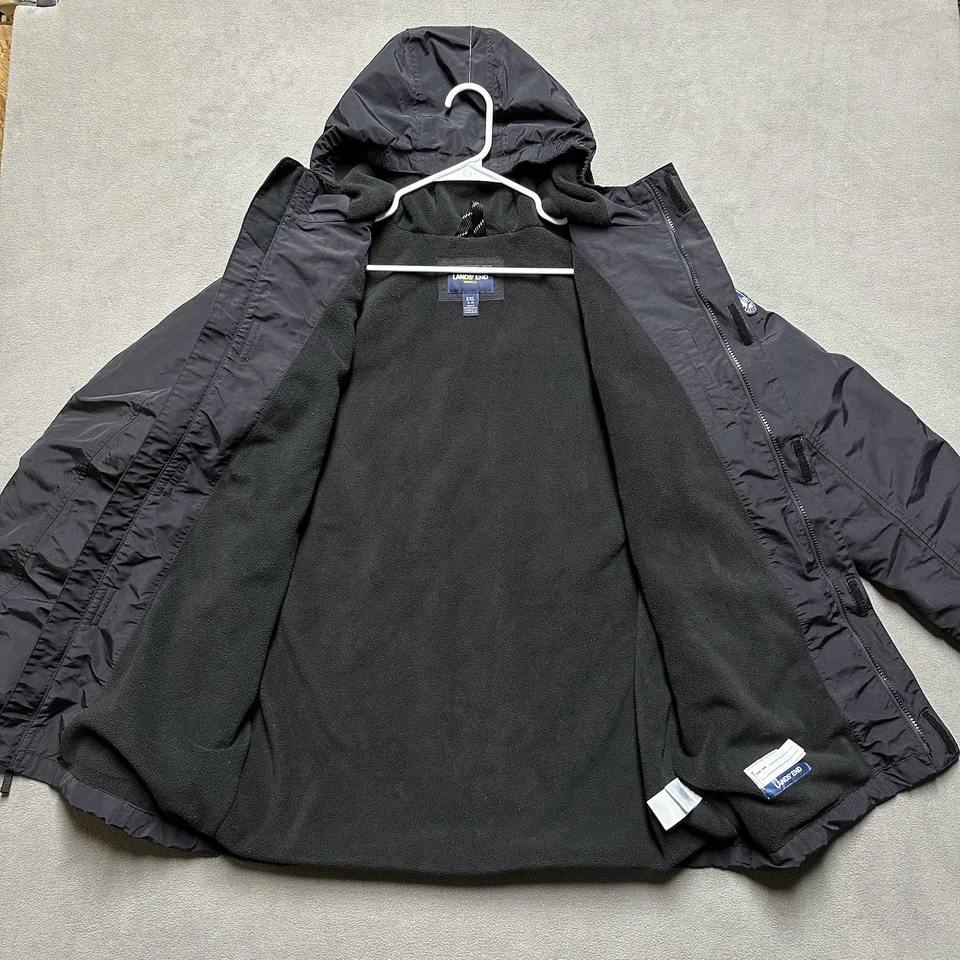 Lands End Squall Jacket Youth Kids 2XL 18-20 Black Fleece Lined Winter Coat EUC - Image 3 of 4
