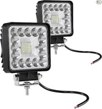 4 Inch LED Work Lights, 12V 24V IP67 Triple Row Flood Spo Color: Square 2 Pack