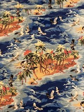 Tommy Bahama Queen Comforter Sham Set Blue Tropical Island Hawaii Beach Coastal