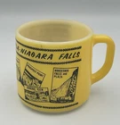 Vintage Niagara Falls Canada Yellow Souvenir Federal Milk Glass Coffee Mug Cup
