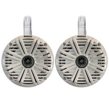 Kicker 6.5" 195W Speakers Pair w/ White Grilles, Speaker Enclosures White 