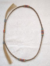 Vintage Native American Beaded Horsehair Cowboy Hat Band Hatband Adjustable