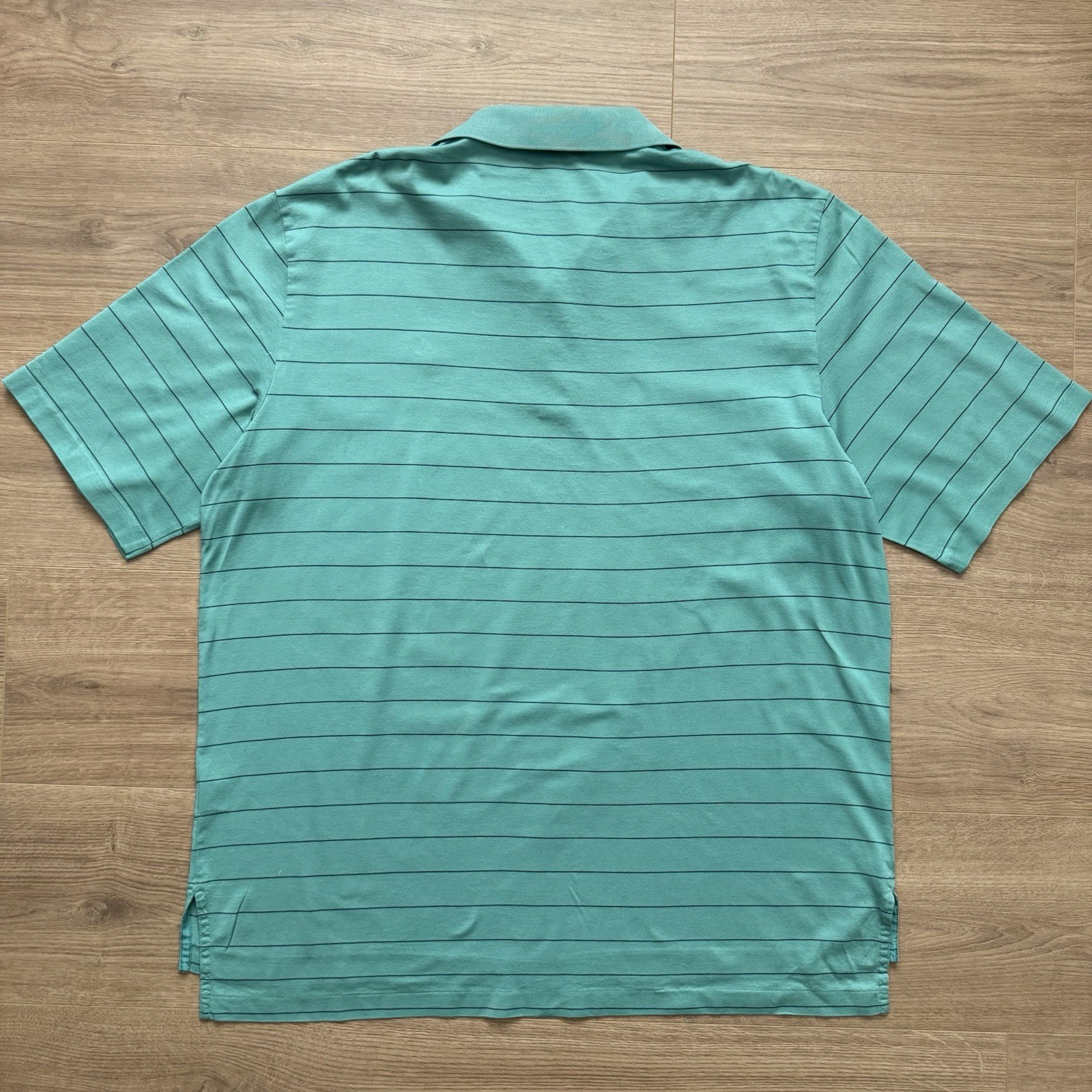 Polo Golf Ralph Lauren Polo Shirt Mens L Green Blue Striped Pima Cotton Knit thumbnail 6