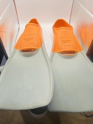 Speedo Training Swim Fins Yellow Gray Short Blade Flippers XXS US 1-3 EU 32-35