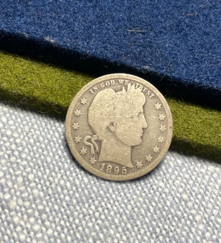 (#101007).  Barber Quarter: 1895.       Good