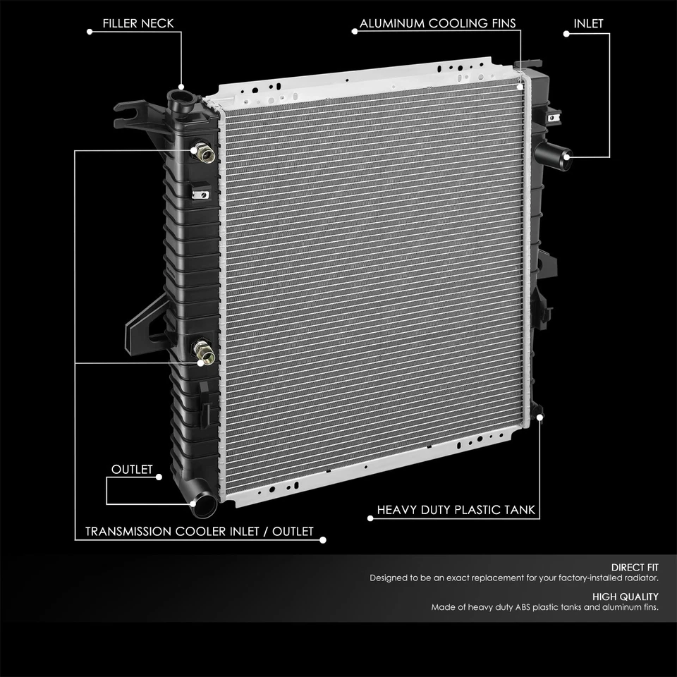 For 97-05 Explorer Sport Trac Mountaineer 4.0L V6 Cooling Radiator DPI 2174 - Изображение 2 из 4