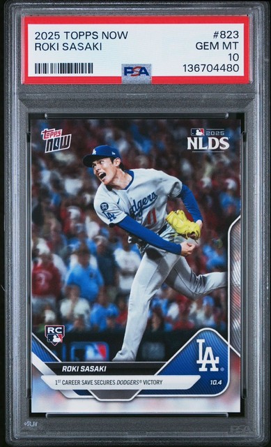 2025 Topps Now 823 Roki Sasaki PSA 10