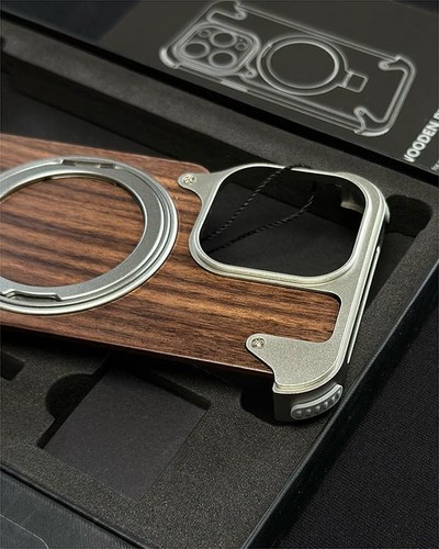 Wooden Pivot Case For Iphone 15 Pro Max - Picture 5 of 6