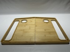 Bamboo Walker Tray Table w/ Cup Holders Foldable Mobility Accessory