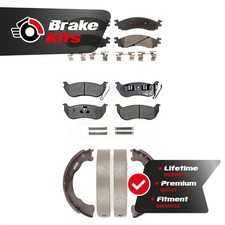 Front Rear Semi-Metallic Brake Pads Parking Shoe Kit For 2006-2010 Ford Explorer