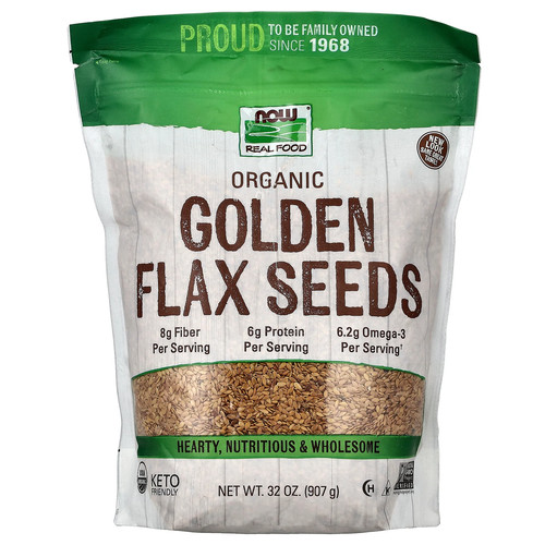 Real Food, Organic Golden Flax Seeds, 32 oz (907 g)
