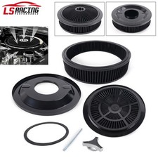 Air Cleaner Set 14 In. X 3 In. Super Flow Washable Black Air Cleaner Kit Raised