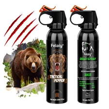 2 Pack Feloiy 30 Feet Bear Deterrent Repellent Spray 11 Oz Camping Hiking