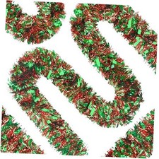 70 Ft Christmas Tinsel Garland Metallic Tinsel Twist Garland Glitter Red Green