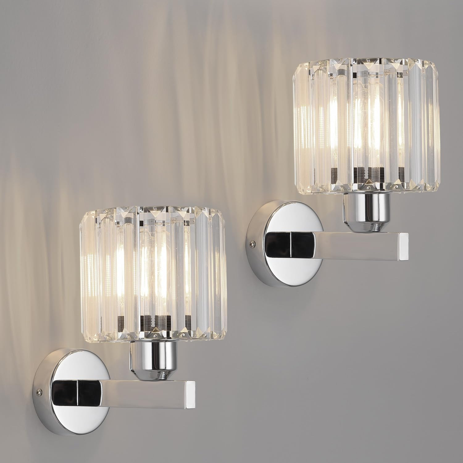 Applique Cristallo E27 Argento - Lampada Parete Qualità Prezzo