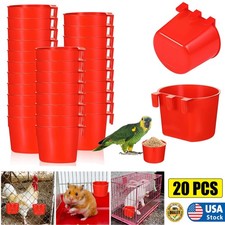 20pcs Cage Cups Birds Feeders Bird Water Dispenser Hanging Quail Waterer Plastic