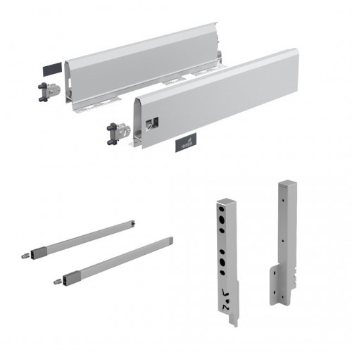 Tiroir à tringles ArciTech argent H126 coulissement fluide pour casserolier L50
