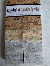 INSIGHT YULETIDE SPARKLE JELLY ROLL 2.5 X 42 FABRIC STRIP 100 COTTON FABRIC