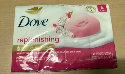 NEW Dove Bar Soap Replenishing Dragon Fruit & Coconut Cream - 4 BAR PACKAGE