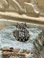 Owl Sterling Silver Ring