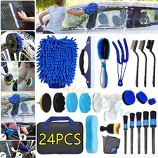 24X Auto Reinigungsset,Felgenbürste pflege Detailing Pinsel Felgenbürste Wasch `