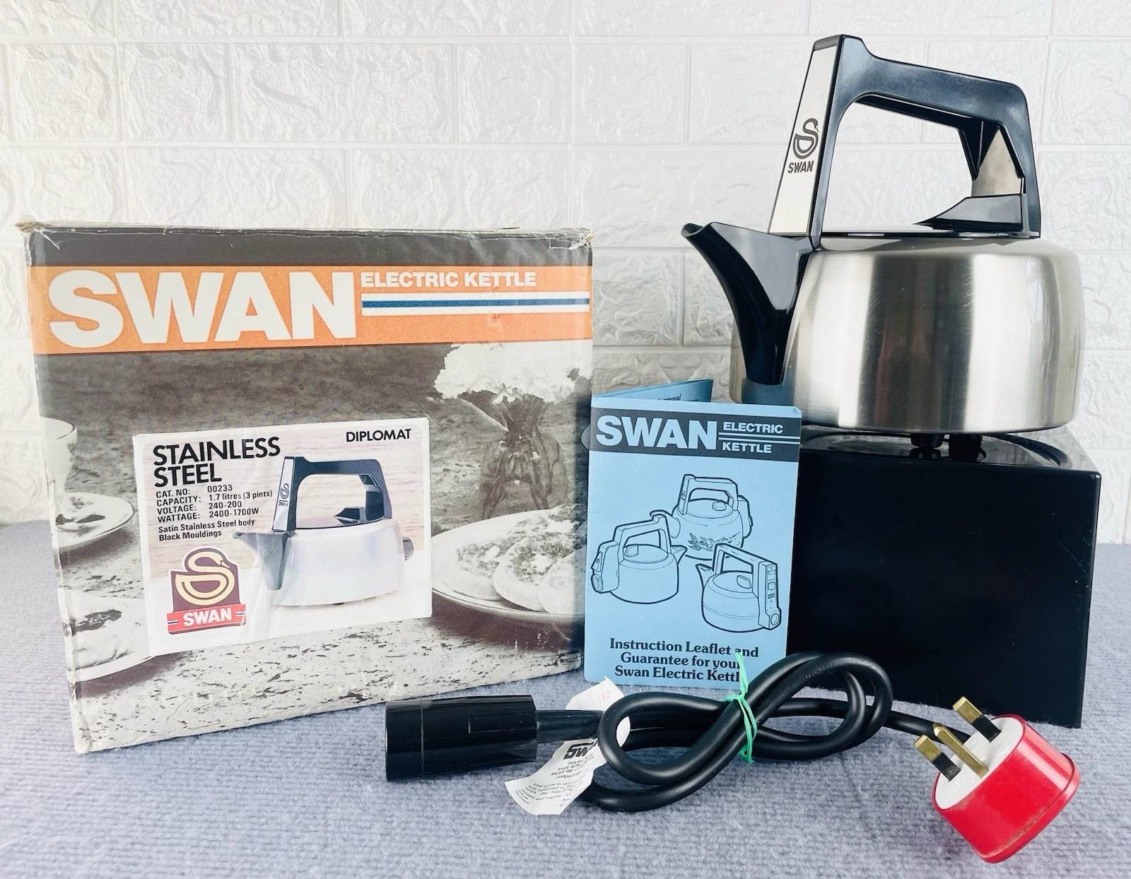 Vintage Swan Diplomat Electric Kettle Stainless Steel Please Read Description