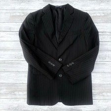 Chaps Blazer Boys Kids Sz 10 Regular Black Pinstripe Two Button Single Breasted