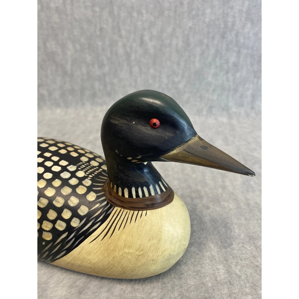 Estatuilla de pájaro señuelo de madera tallada vintage rústica decoración del hogar arte coleccionable Foto 2 de 4