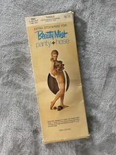 Vintage Beauty Mist Stockings Womens Petite Medium Tanglo Plain Knit 60's USA