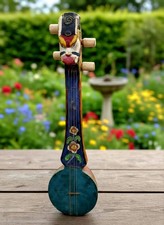 Antique traditional plucked string lute native to the Northern Himalayan 20"