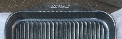 Skeppshult Gusseisen Grillpfanne eckig Edelstahlgriff 25x25cm, für alle Herdarte