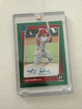 2021 Panini Donruss Optic PRIZM Alec Bohm Rated Rookie Green ON CARD Auto 18/35