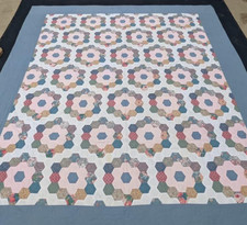 Vintage Beautiful Quilt Different Pieces Hand Woven size 95x86 inches