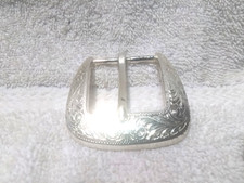Silver Shiny Engraved Western Metal Replacement Buckle Solid Sturdy Great 1