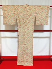 Japanese Kimono 'KOMON' Silk/Chrysanthemum/Traditional/Vintage/Gorgeous N0274