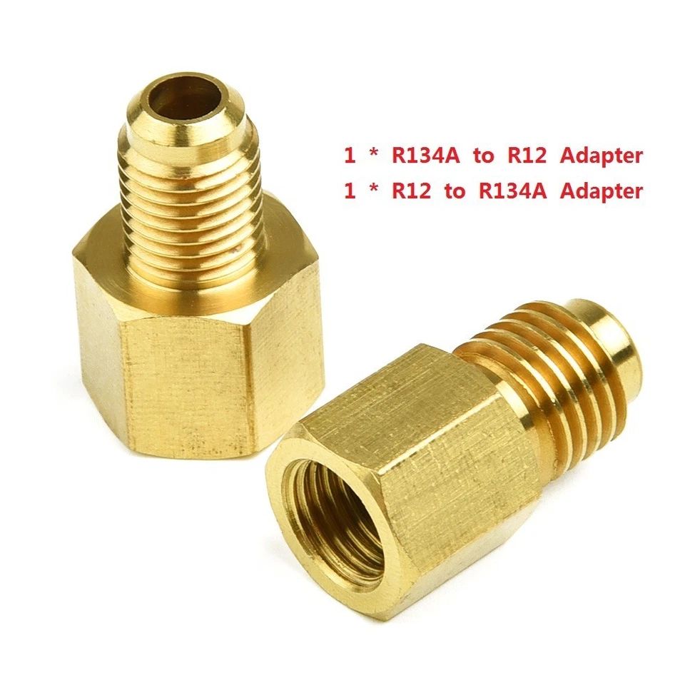 Accessories Adapter Connector Parts R12 To R134a R134a To R12 2pcs/Set Hot New - Image 2 of 4