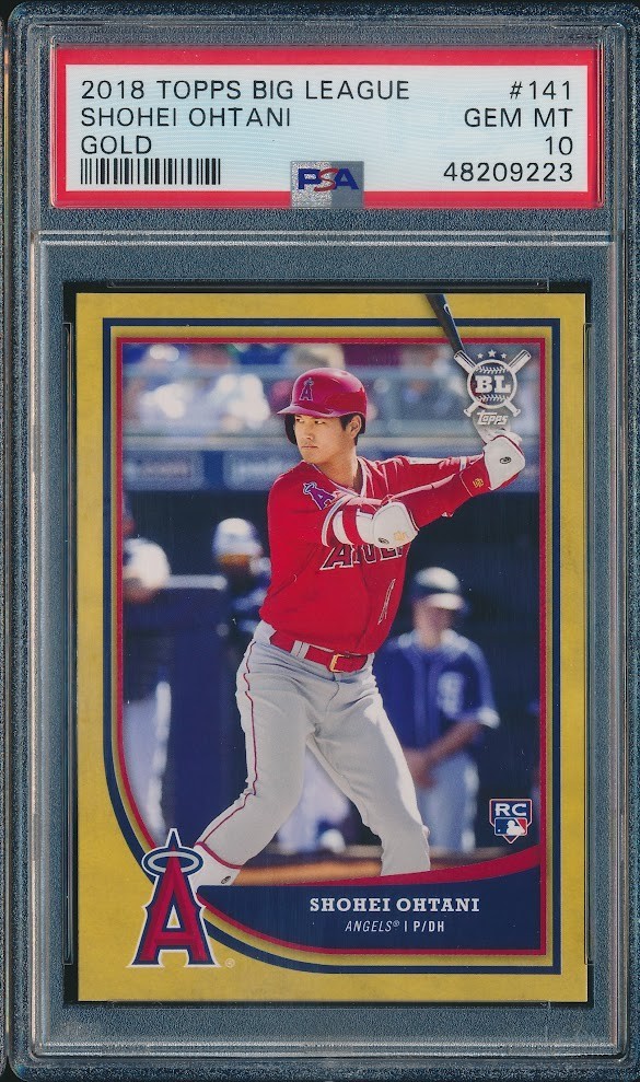 Shohei Ohtani 2018 Topps Big League #141 Gold Parallel Rookie PSA 10