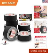 Black Gaffers Tape 2 Inch x 30 Yards Bulk 8-Pack Heavy Duty Non Reflective